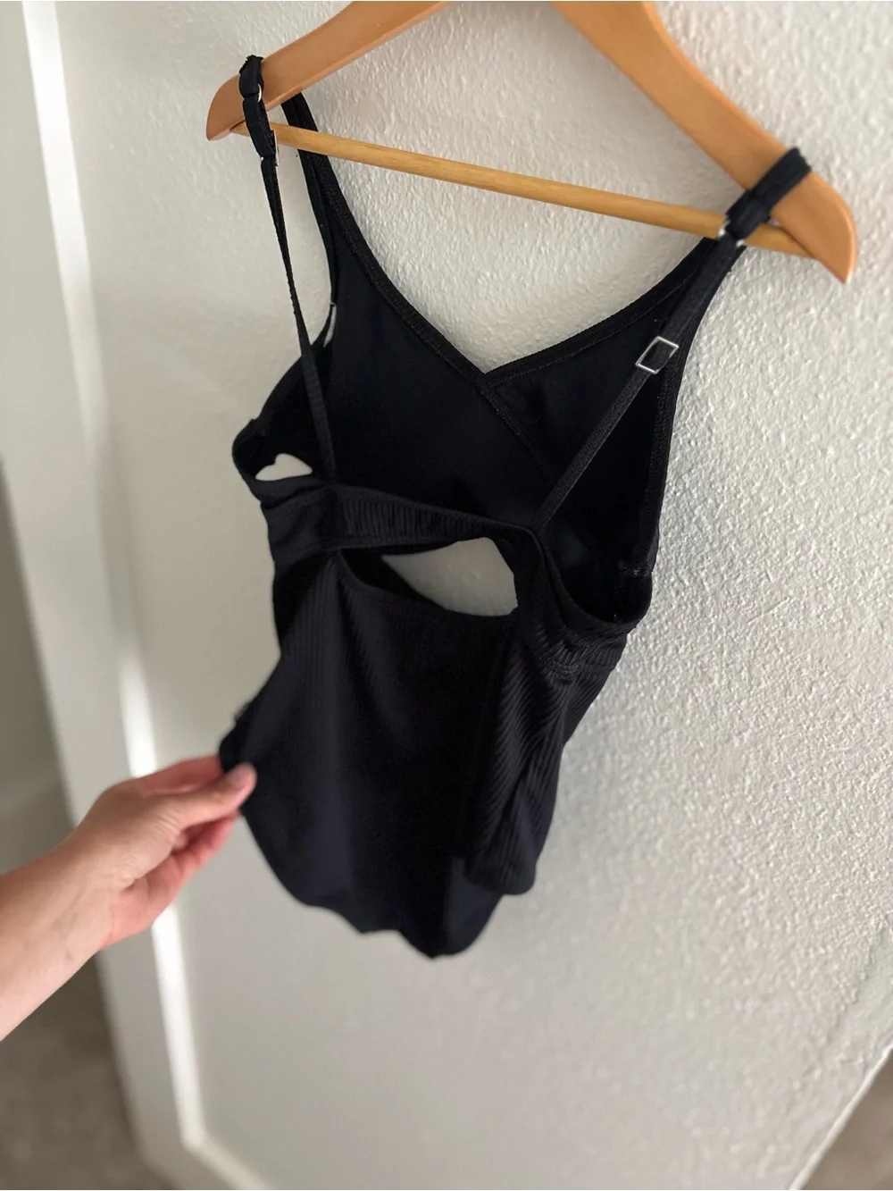 abercrombie kids Black Ribbed One-Piece Swimwear